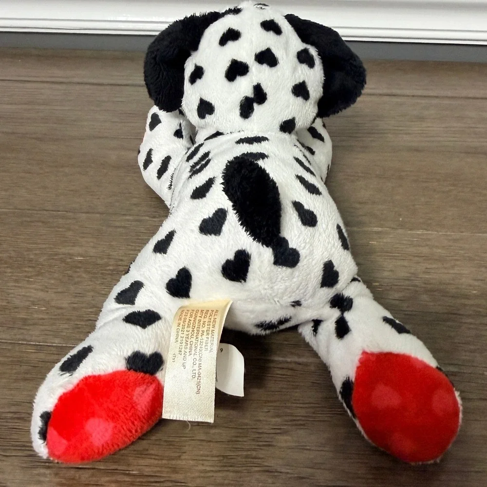 MTY International Dalmatian Puppy Plush Heart Spots Dog Stuffed Animal 9 inch